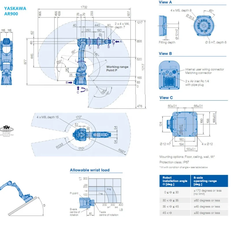 china mig welding machine 6 axis robot arm ar900 laser welding mig welder factory