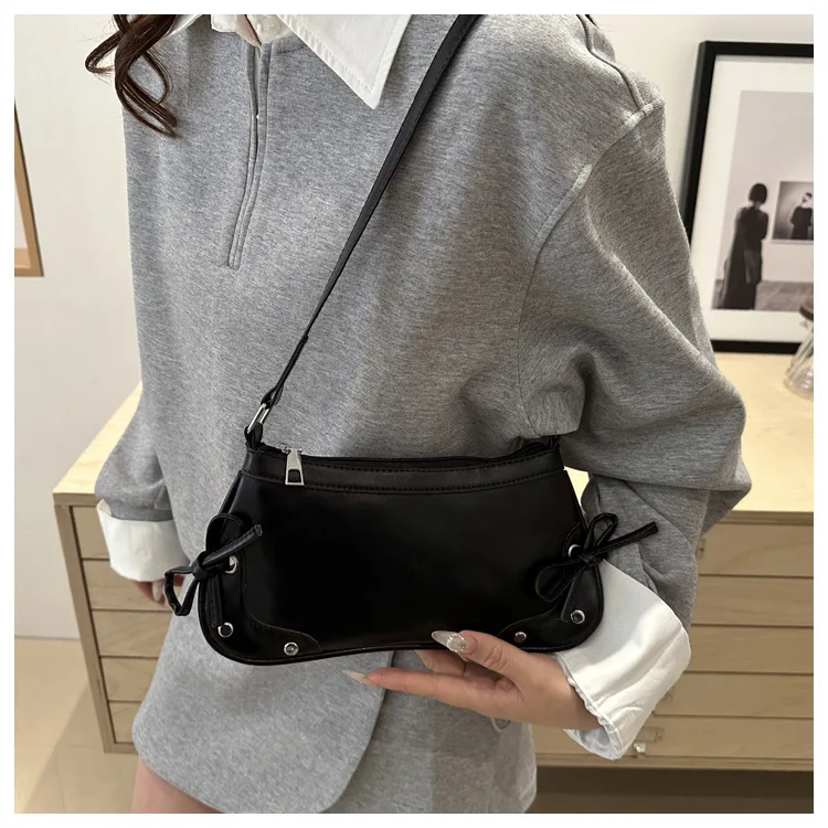 Neue Achselhöhle Tasche Trendy Schulter Tasche für Frauen Süße Doppel Bogen Handtasche Damen Tasche Retro Mode Weibliche Leopard Print Schulter Tasche – Detail 27