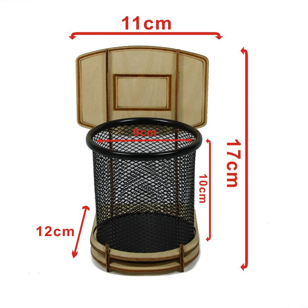 1Pcs Creative Basketball Shaped Wooden Pen Holder Chic Desk Organizer for Stationery Pens Pencils Rulers Highlighters Detachable