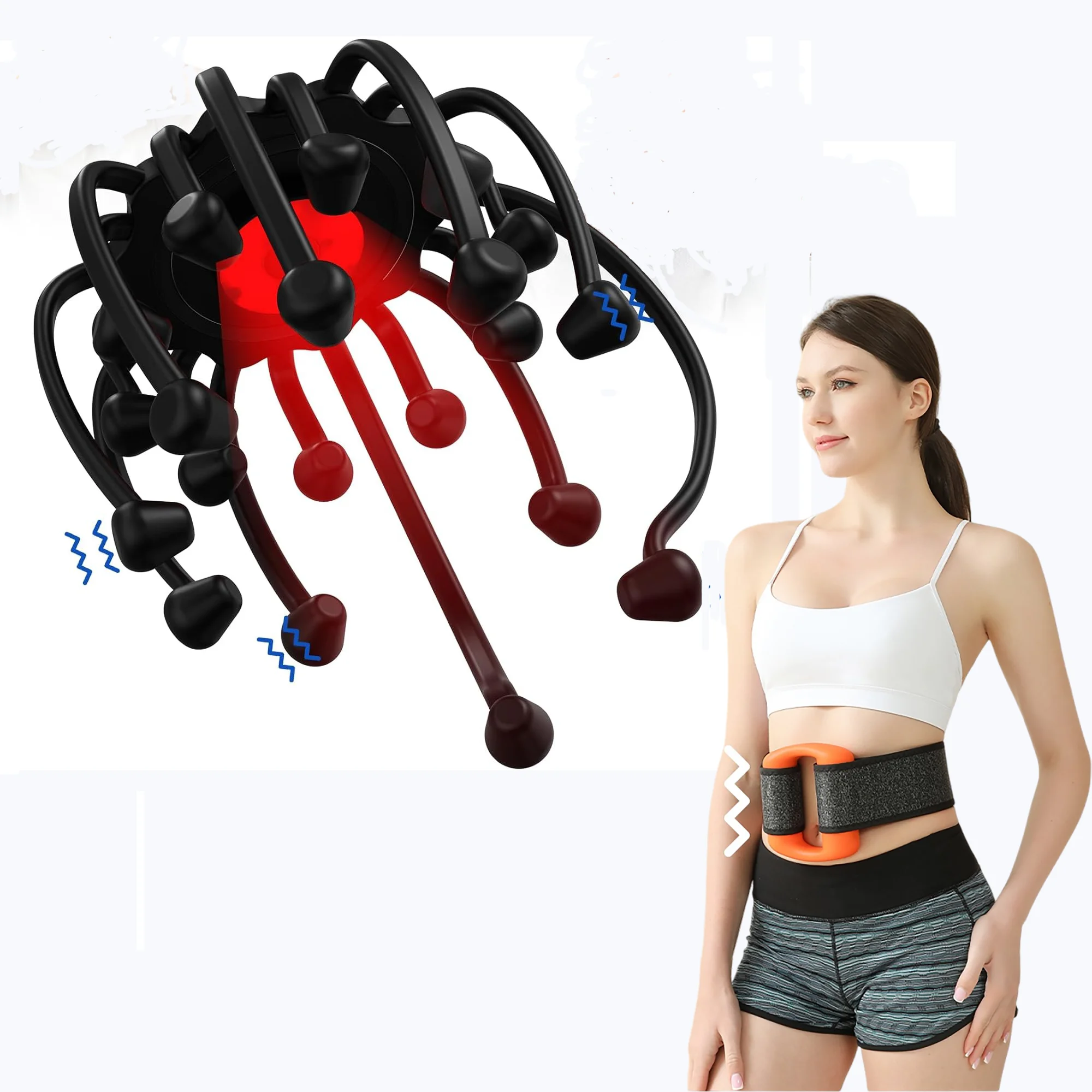 

Electric Octopus Head Massager, Red Light Therapy Device, High Frequency Vibration, Fat Burning, Whole Body Massage Device