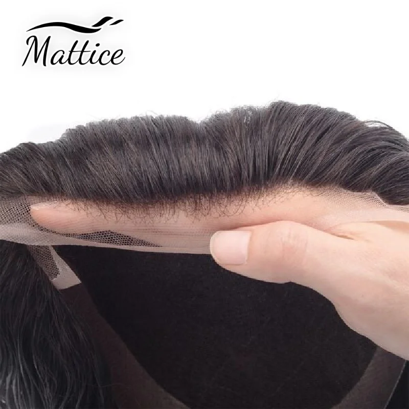 New OCT Male Hair Prosthesis Natural Human Hair Toupee Man Wig 130% Density Male Wig NCT Lace Hair System With PU Back and Sides