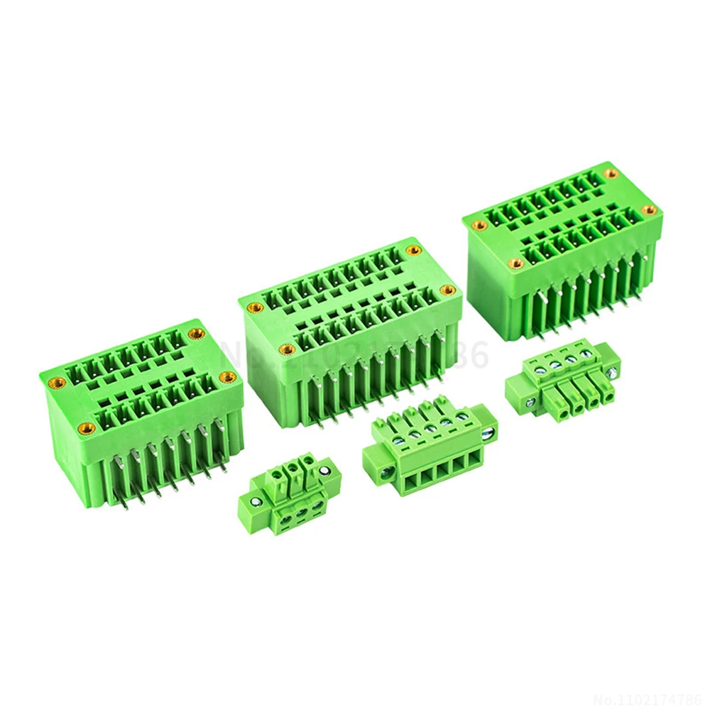 (1 Set) 15EDGRHM - 3.5mm double-row plug-in terminal blocks with lugs 2x2~16P PCB terminal block set KF 2EDGRHM 3.5