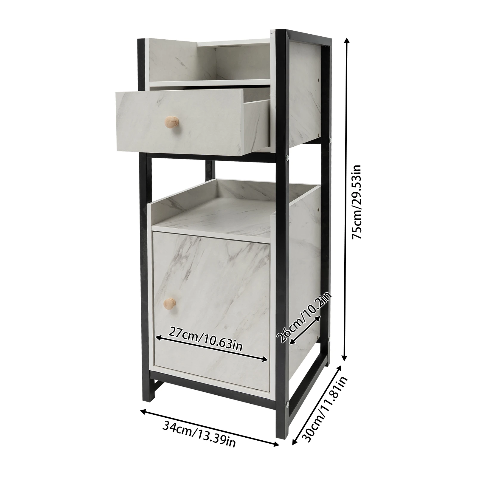 34 * 30 * 85cm Hairdressing Tools, Hairdressing Storage Rack, Hairdressing Storage Rack with Drawers