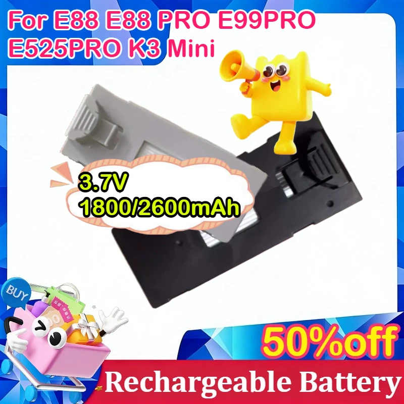 

3.7V 1800/2600mAh Battery For E88 E88 PRO E99PRO E525PRO K3 Mini Drone Spare Parts Accessory