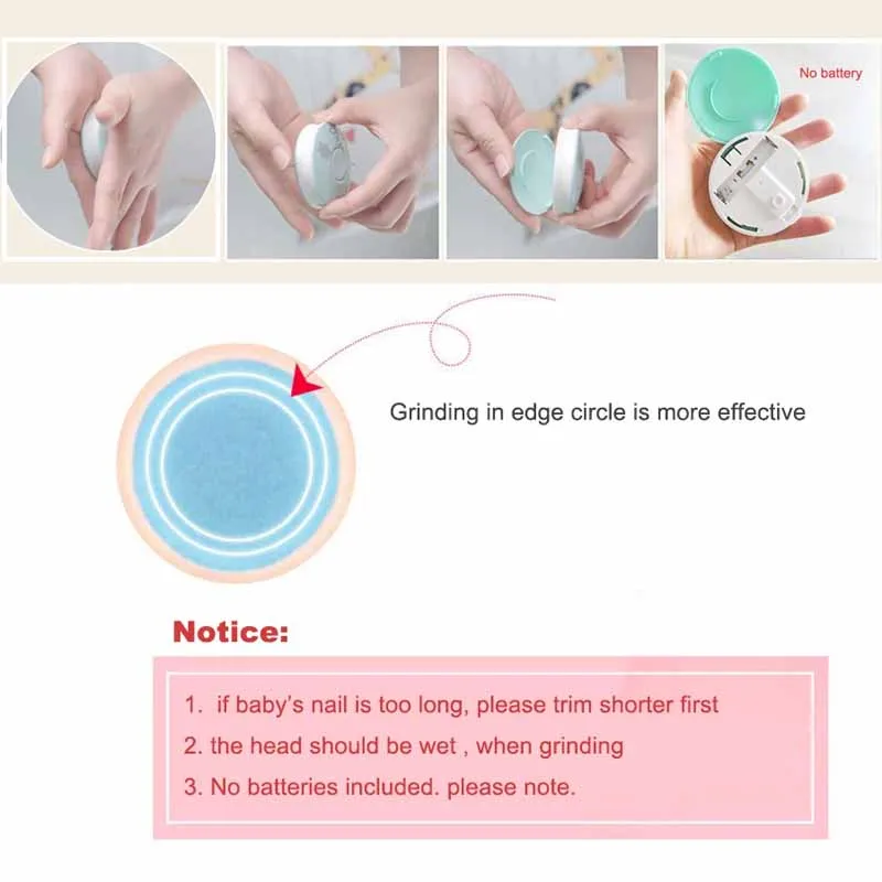 Baby Nail Trimmer Electric Kid Nail Polisher Tool Nail Clipper Newborn Care Kit 6 Grinding Head Set Children Adults Nail Trimmer