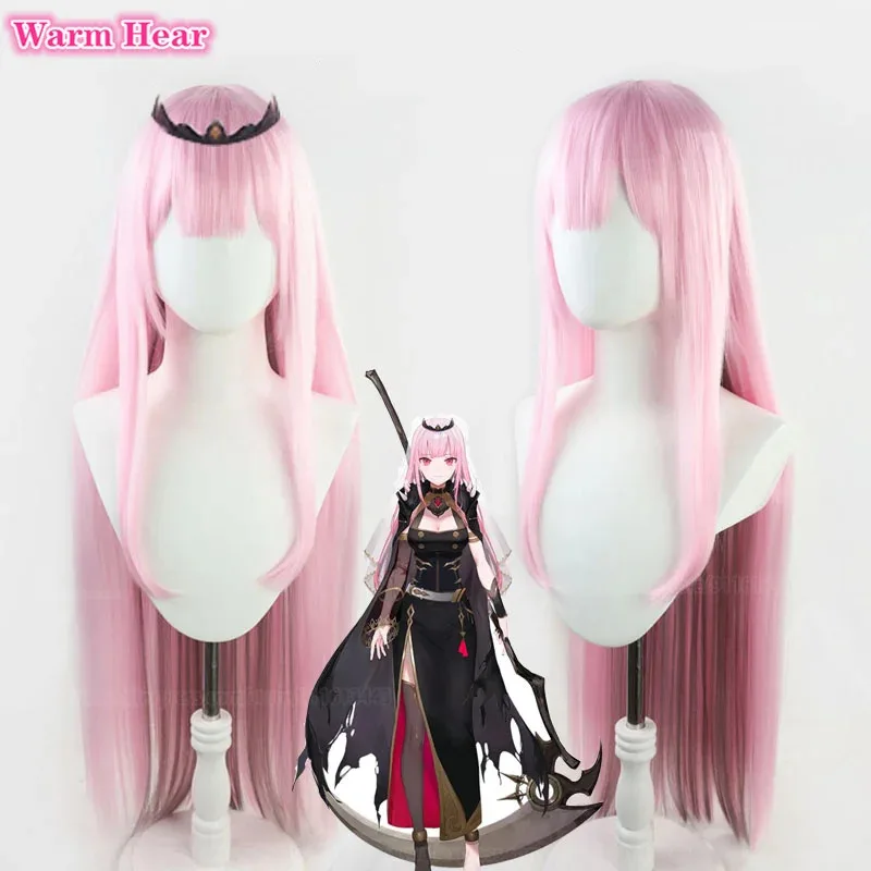 Calliope شعر مستعار اصطناعي Vtuber Hololive EN Mori-sama طويل 70 سنتيمتر الوردي 6 أنماط تأثيري مقاومة للحرارة الشعر هالوين الباروكات ir;l5