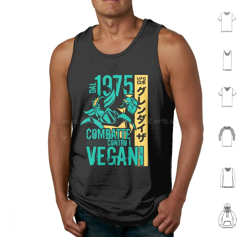 

046 Grendizer Vegan Dark Ita Tank Tops Print Cotton Ufo Robot Goldrake Ufo Robot Grendizer Ufo Robot Anime Fanart