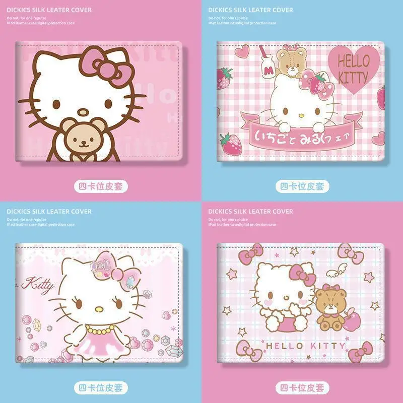 Sanrio kt Auto Driver License Bag PU Leather Driver's License Cover Business Pass Certificate Folder ID Passport Card holder