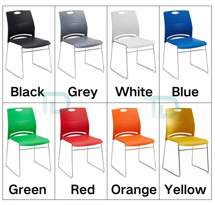 Cheap Colorful Stackable Plastic Chair with Metal Leg Stacking Stack for Restaurant Dinning Dine Reception Visitor Guest Events