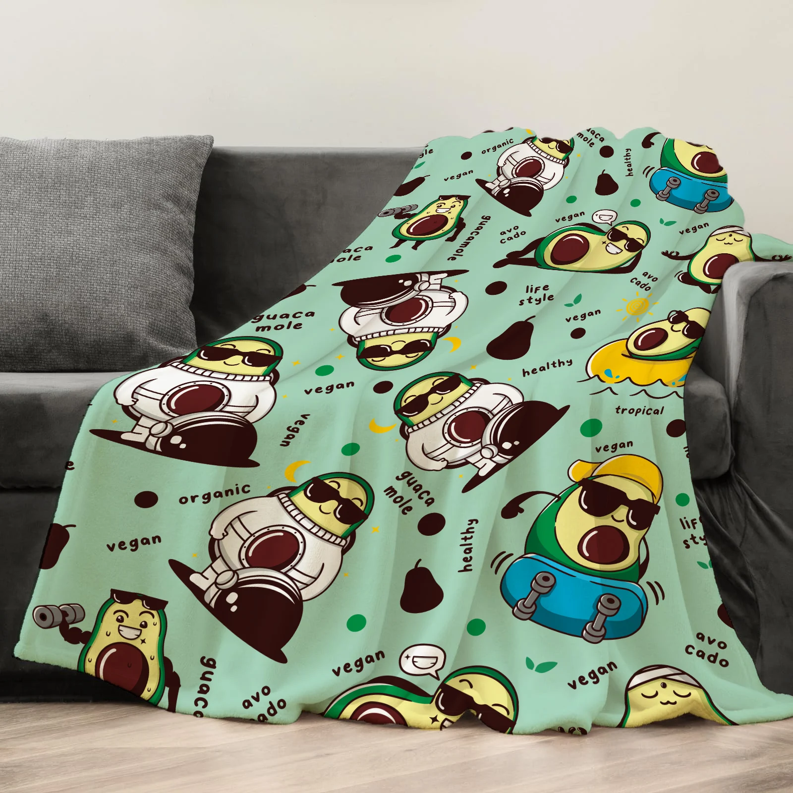 الأفوكادو الإبداعية رمي بطانية الفانيلا طباعة بطانية سوبر لينة مريحة أريكة قيلولة بطانية المنزل بطانية الكمال هدية المنزل لها #2