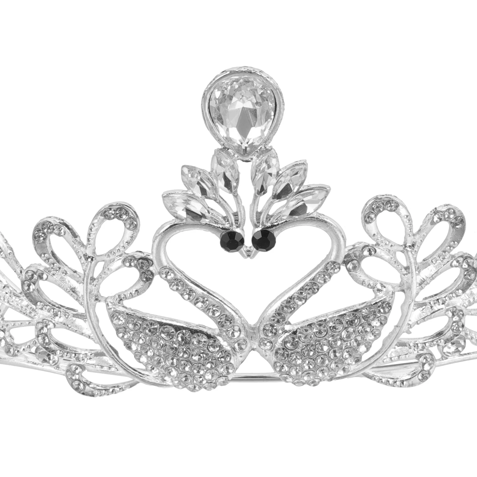 

1Pcs Rhinestone Swan Modeling Crown Tiara Bridal Wedding Hair Accessory Elegant Bride Headpiece for Special Occasion