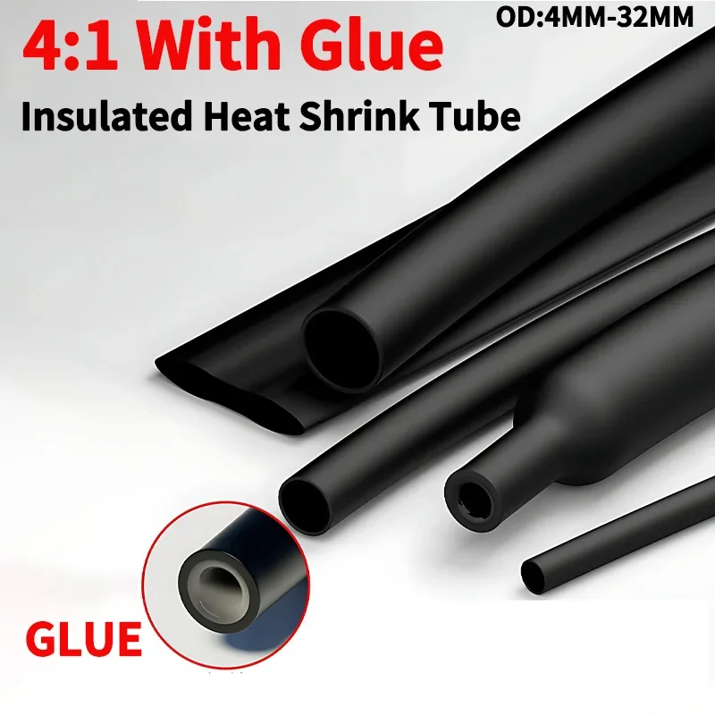 

4mm-32mm 4:1 Heat Shrink Tube with Glue Tubing Adhesive Lined Dual Wall Heatshrink Shrinkable Shrink Wrap Wire Cable Sleeve Kit