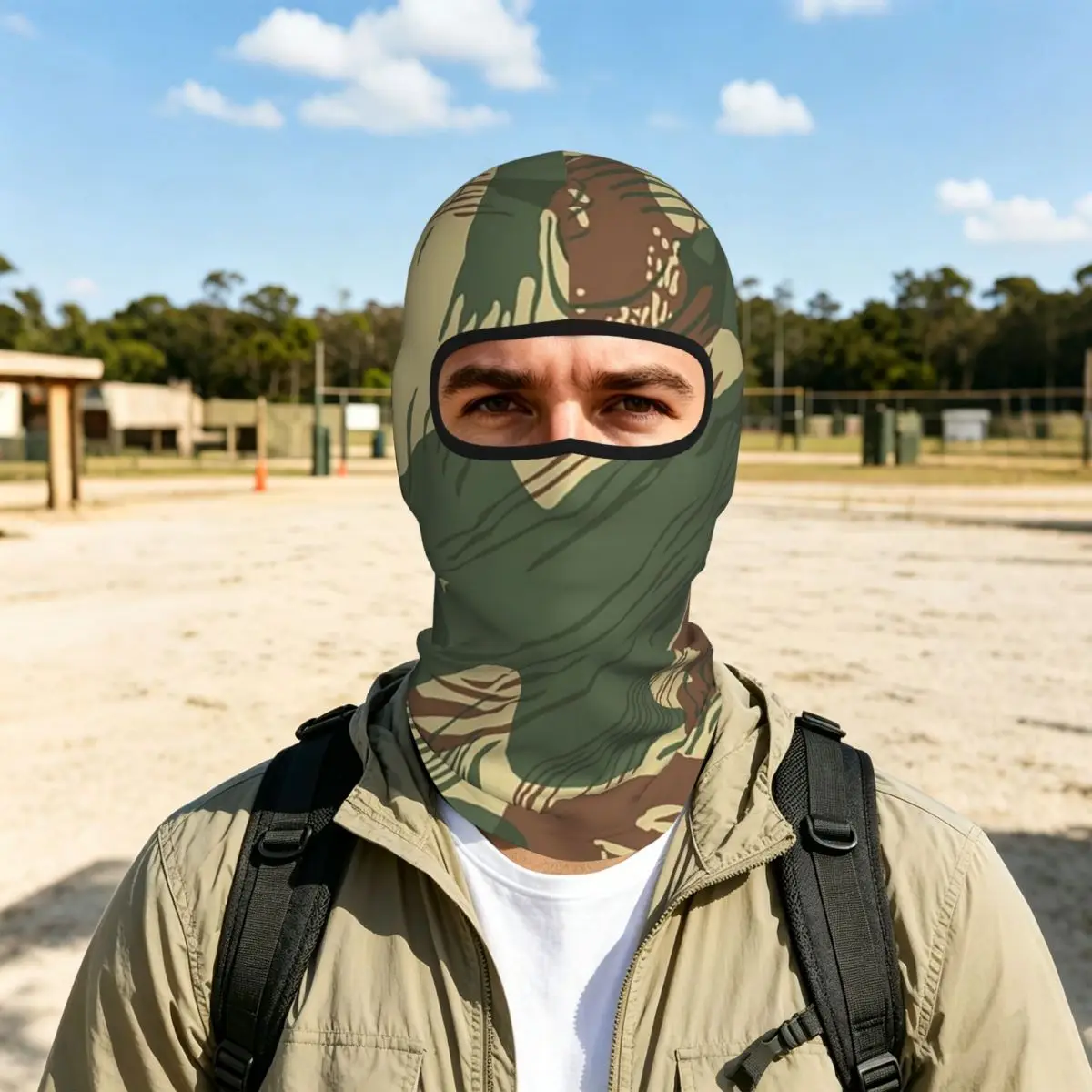 Rhodesian Brush Stroke Camouflage Breathable Thin Balaclava Full Face Mask Sun Protection Neck Gaiter For Motorcycle Cycling
