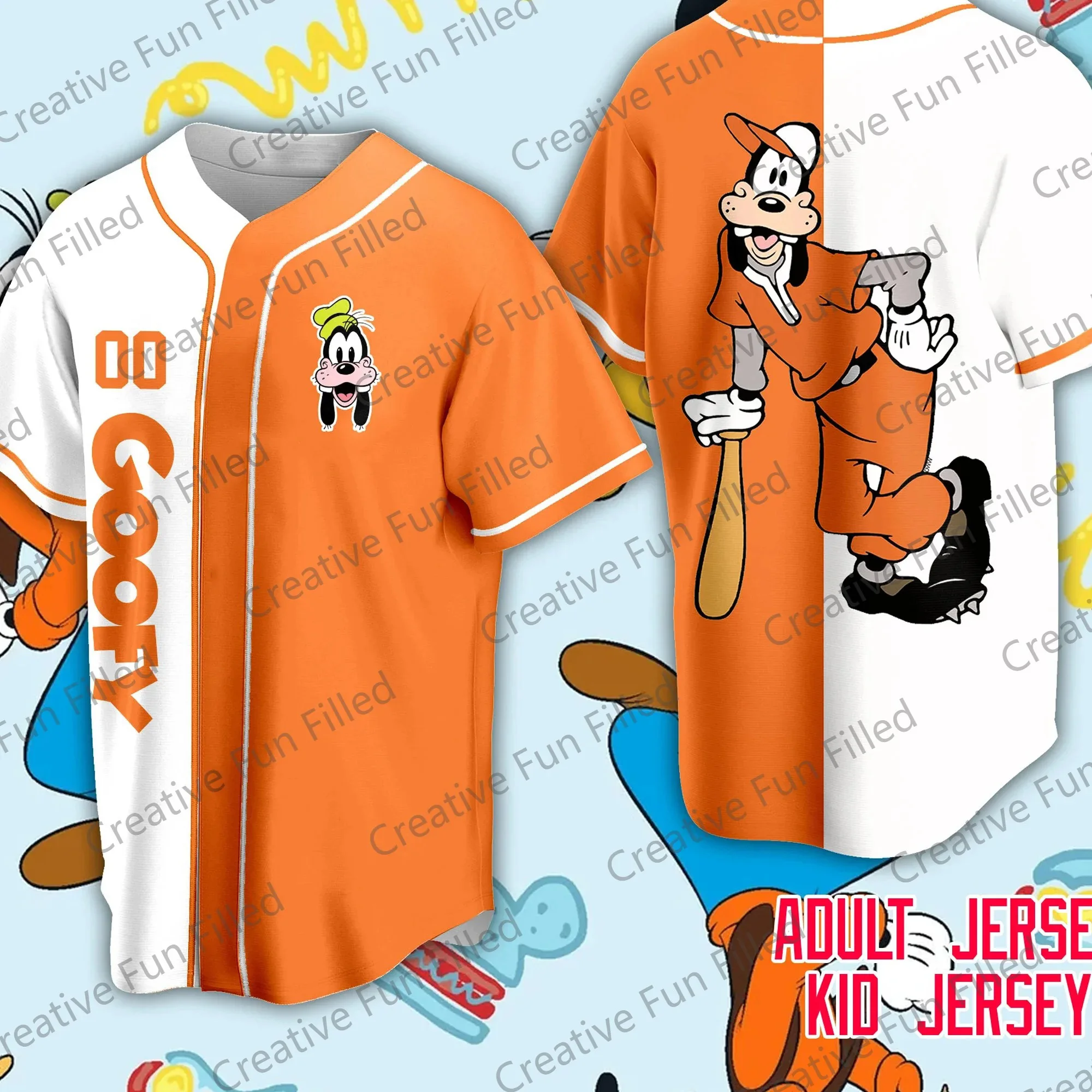 2024 Vintage Disney Baseball Jersey Pattern T Shirt Disney Fans Loose and Breathable Top T-shirt Special Baseball Edition Jersey