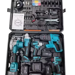 Custom Design 5pcs Cordless Drill Electric Power Tool Set Combo Professional Multi-Purpose Includes All Necessary Power Tools