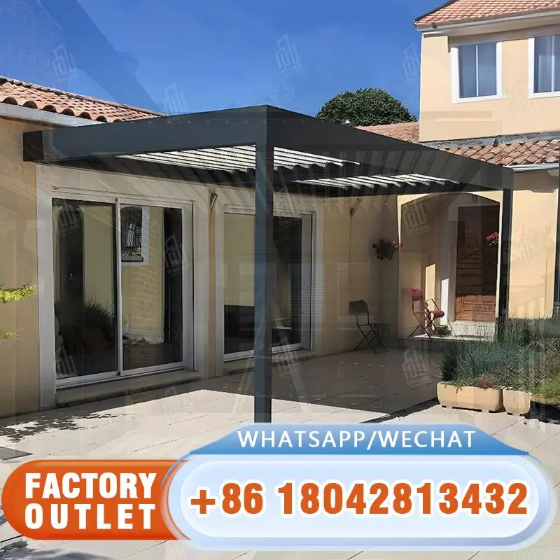 

New Design Outdoor Electric Roof for European Beach Restaurant Pergola