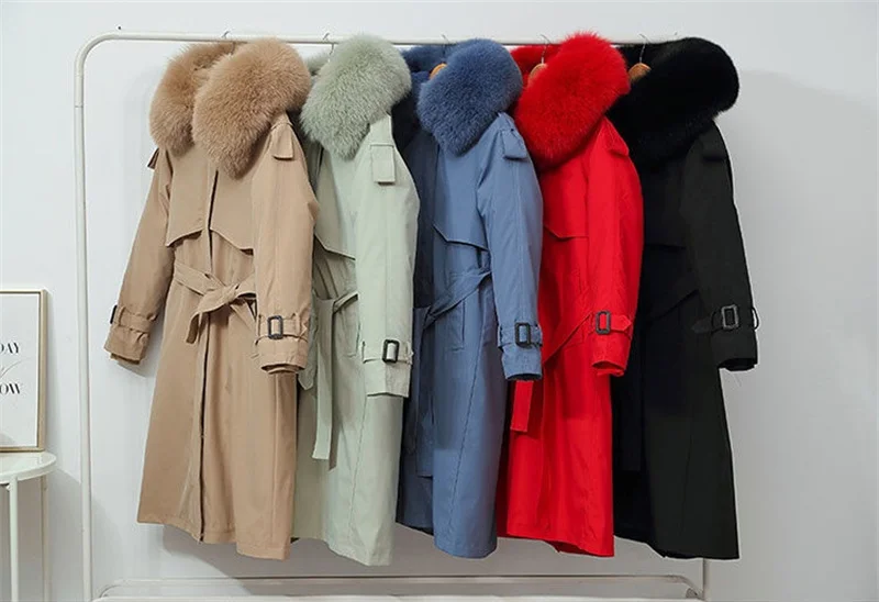 2026 New Winter Jacket Women's Parkas Thick Warm Fur Lining Long Parka Female Hooded Fleece Padded Coat Distachable Outwear 5XL
