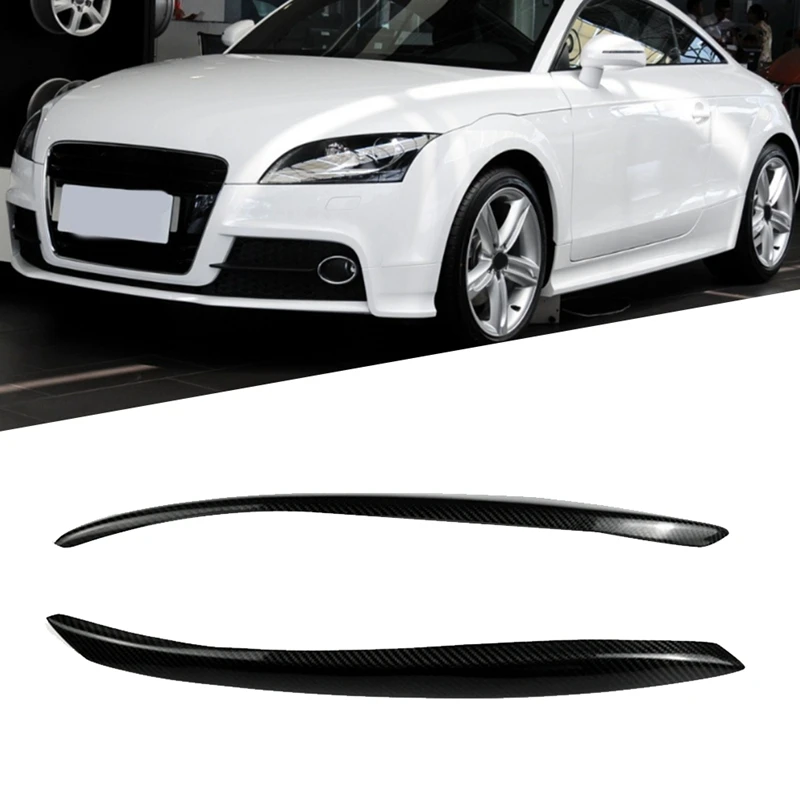 

Car Headlight Eyebrow Molding Trim Sticker For TT 2006-2014 Lamp Eyelids Trim Strips Lid Cover Real Carbon Fiber Parts