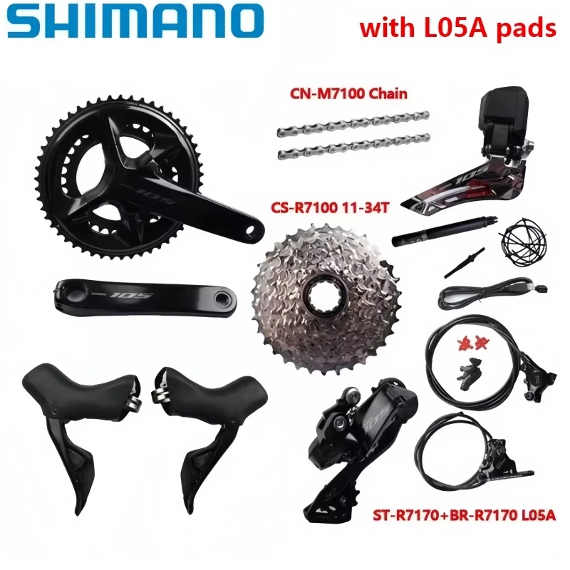 

Shimano 105 Di2 R7170 R7100 2x12Speed Crank 170 мм/172,5 мм R7150 Задний переключатель R7100 11-36T/11-34T Кассетный комплект шоссейного велосипеда