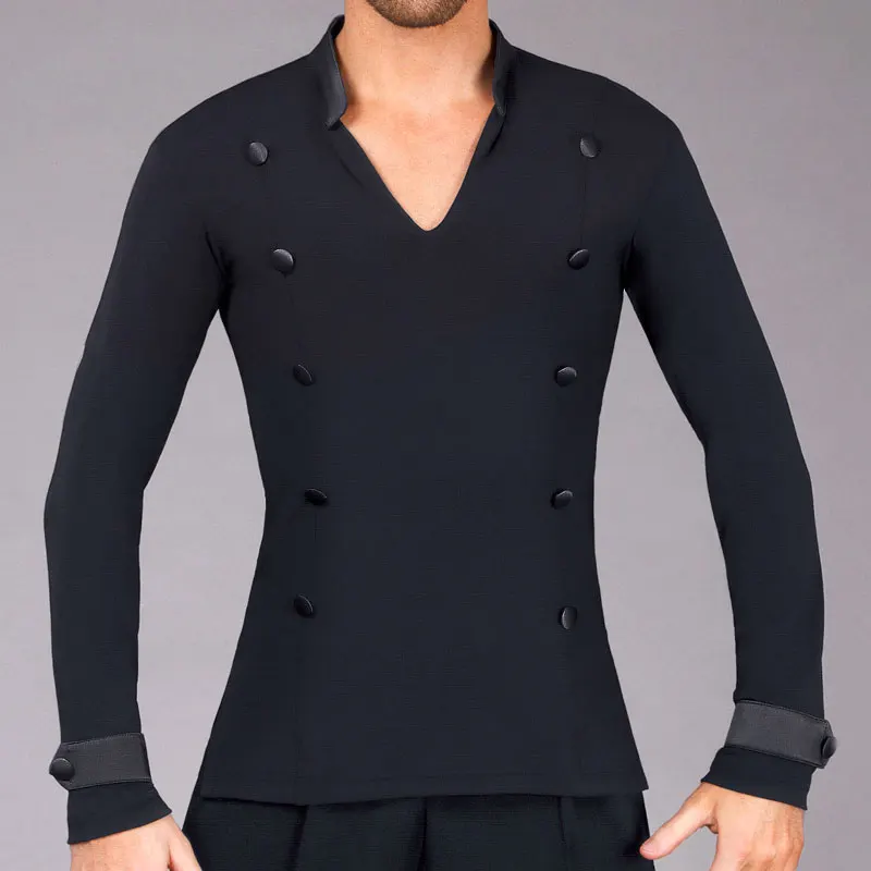 Vêtements de danse de haute qualité pour hommes, smoking avancé, latine, salle de Rh, valse, flamenco, vêtements phtaliques, noir, spectacles standard