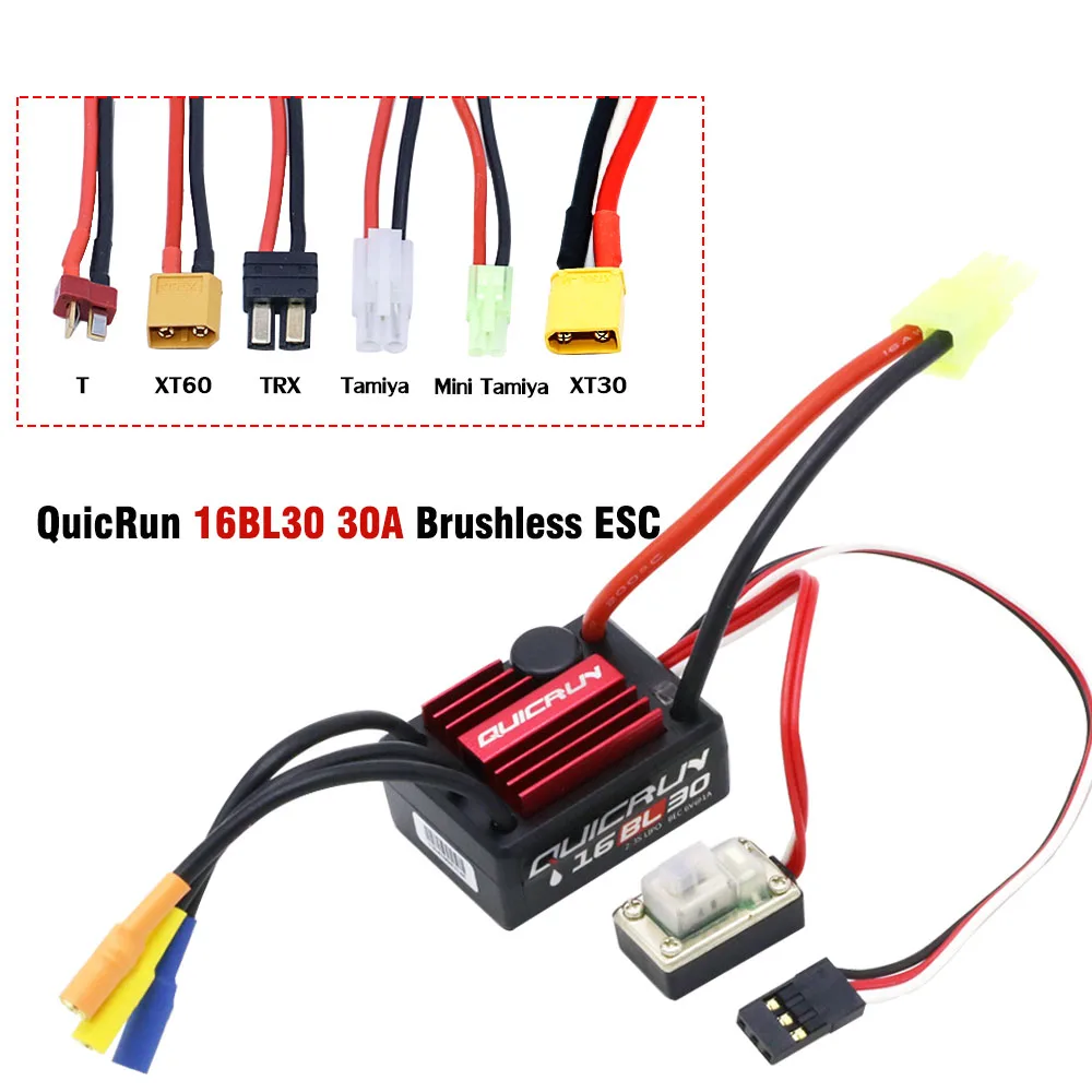 

Hobbywing QuicRun 16BL30 30A waterproof brushless ESC, suitable for 1/16 highway/off-road/Buggy/Monster toy cars