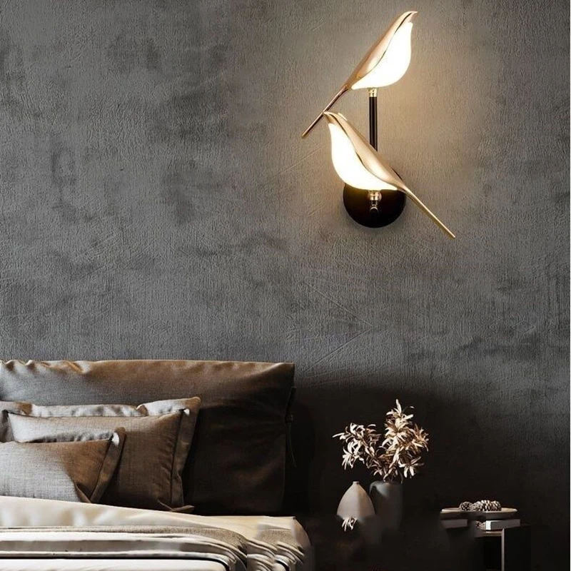 

Indoor LED Wall Lamps for Bedroom Hardwired Magpie Bird Metal Wall Lights Decor for Kitchen Dinning Room Wall Sconce Lighting