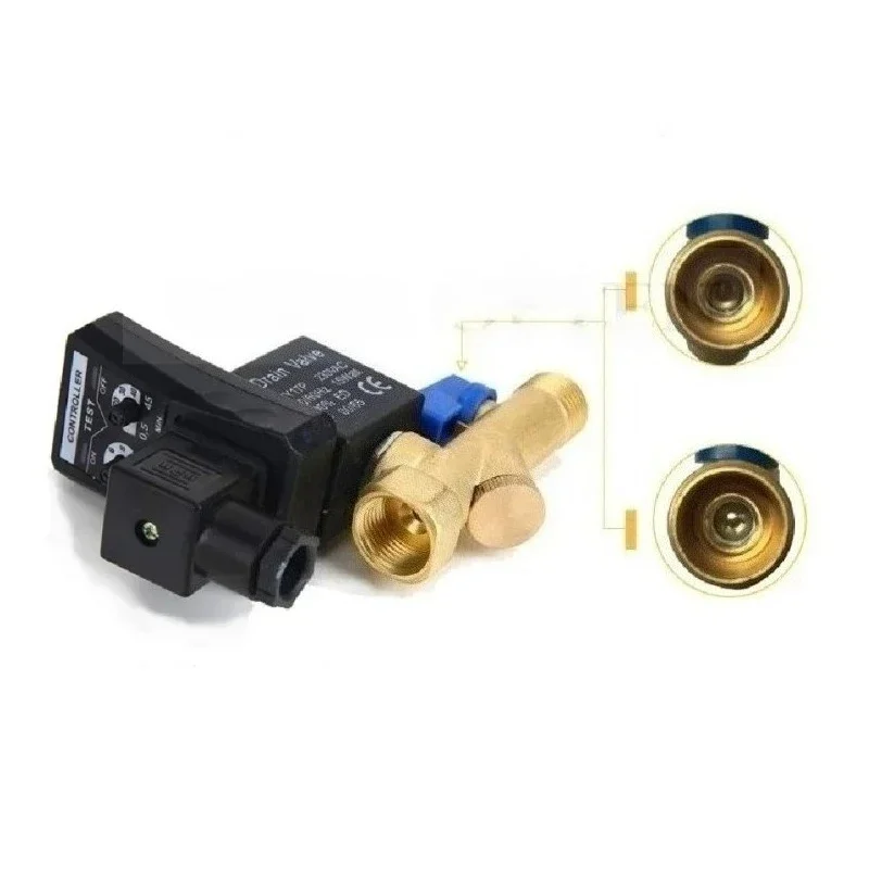 Automatic drain valve 4-point air compressor air storage Tank Automatic Solenoid Exhaust Valve 220V16bar Split Type Integrated
