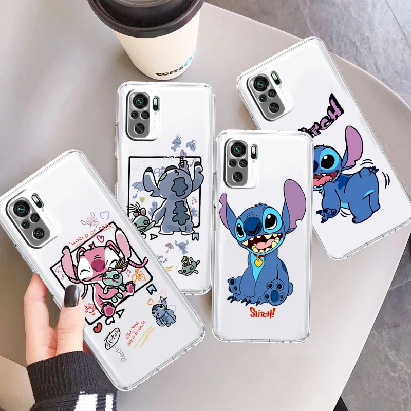 Lilo Cartoon Disney Stitch For Xiaomi Redmi Note 12 11 11S 11T 10 9 8 7 6 5 4 Pro 5G 4G Silicone Transparent Soft Phone Case