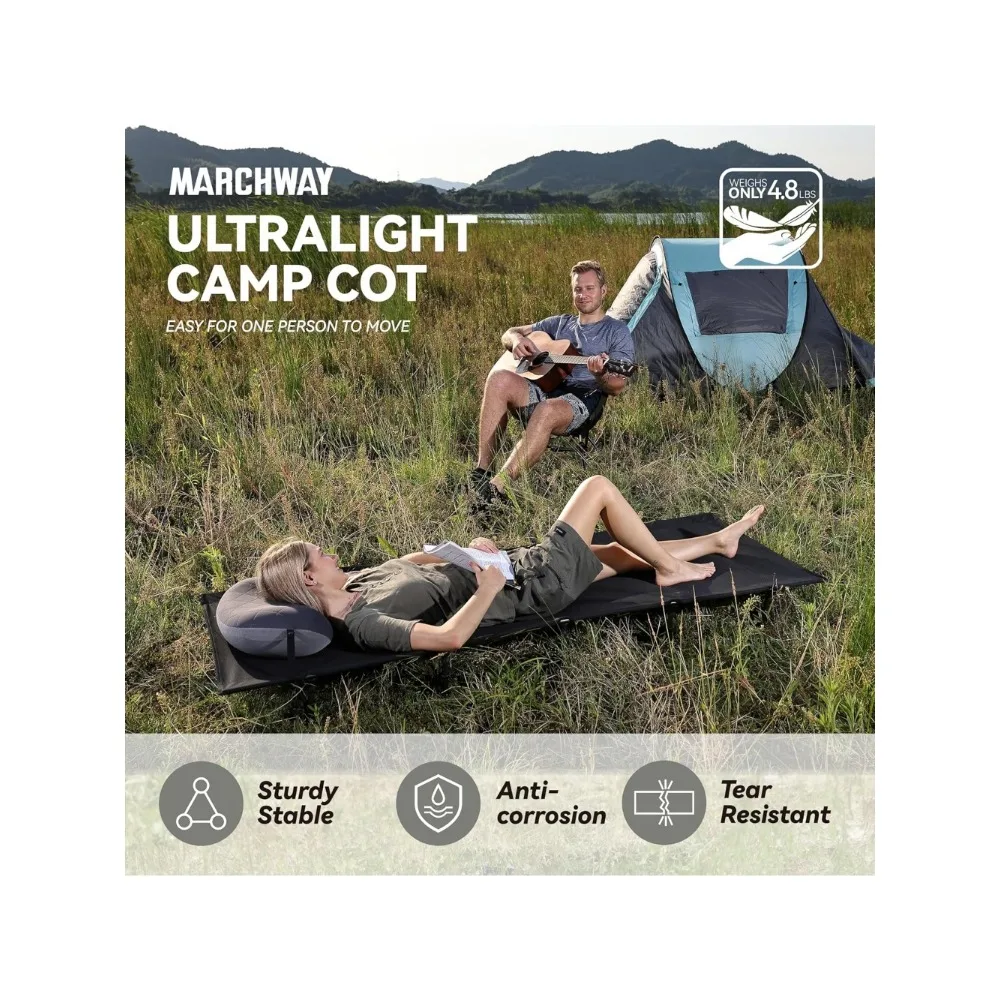 Ultralight Folding Tent Camping Cot Bed, Portable Compact for Outdoor Travel, Base Camp, Hiking, Mountaineering