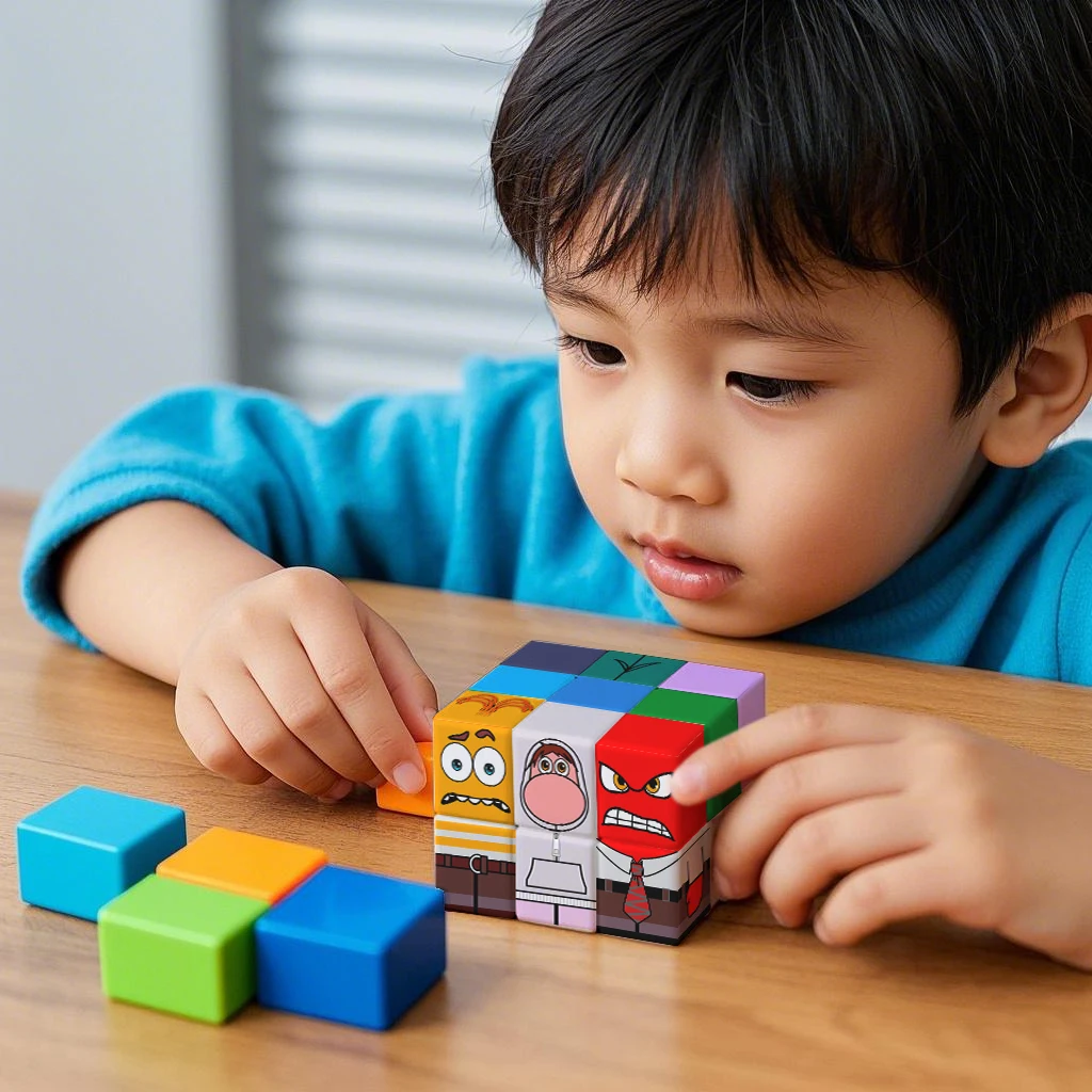 インサイドアウトフィギュア磁気ブロックアニメーションマグネットフィギュア STEM 感覚おもちゃ幼児クリスマス誕生日ギフト