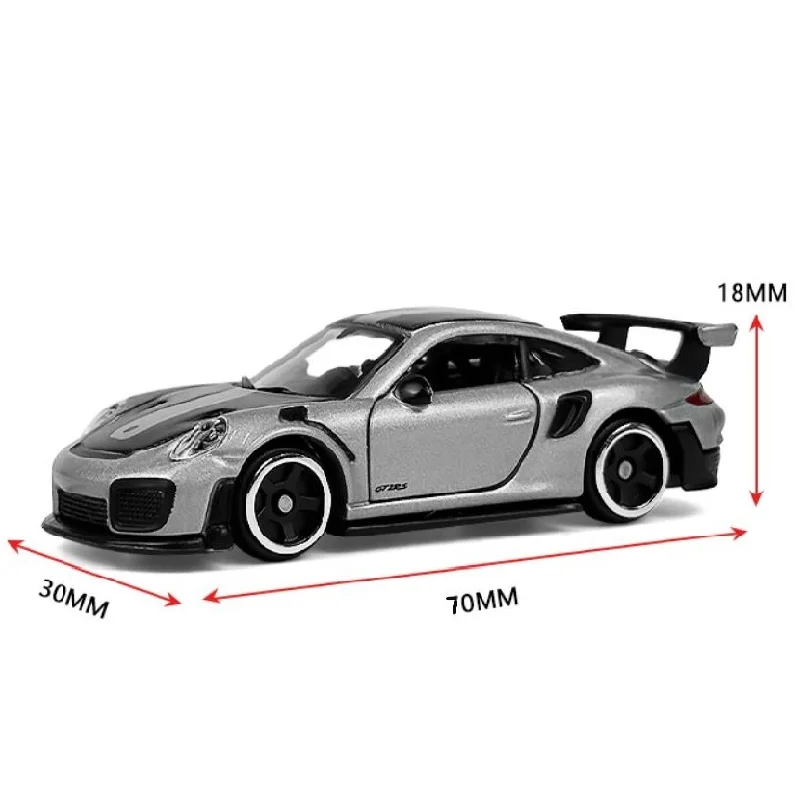 Bburago 1:64 Pors-che 911 GT2RS Silver Alloy Simulation Model Car