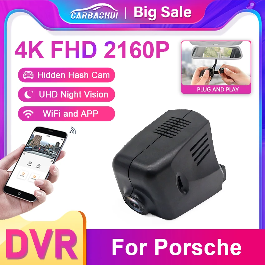 Dash Camera for Porsche Cayenne Panamera Macan Taycan Cayman 911 Turbo 718 Boxster,Plug and Play DVR Dash Cam Dashcam Car Access