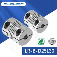 Conector de Motor de acoplador de eje de bobinado elástico de aluminio LR B D25L30, tipo de sujeción de 5mm a 12mm, acoplamiento CNC Flexible personalizado
