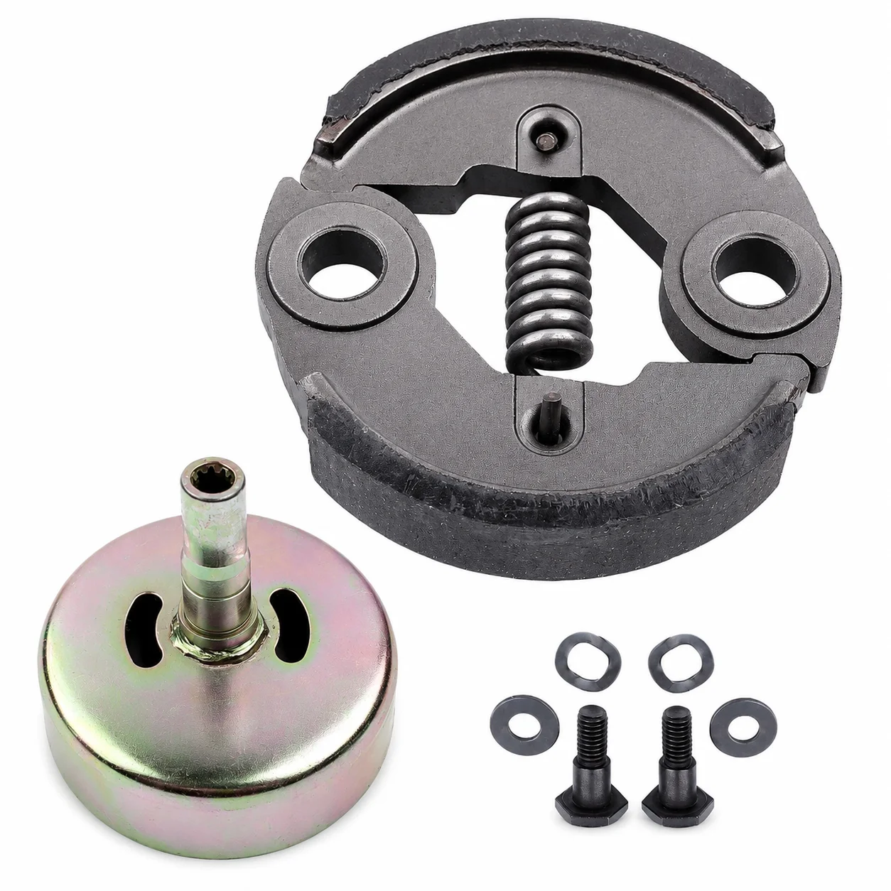 9T Clutch Drum Sprocket Kit for Honda GX31 GX35 Brush Cutter Engine with Spark Plug, Washers & Bolts, Replaces 22000-ZM5-003