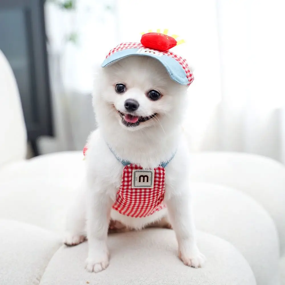 

3 Pcs/Set Breathable Fabric Pet Traction Rope Set Duck Frog Design Puppy Clothes Outgoing Dog Leash Cute Hat Cat Chest Harness