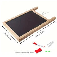 1pc Double-sided Foldable Advertising Drawing Board, Erasable Teaching Chalkboard, Wood Frame Blackboard, Dry Erase Whiteboard 6