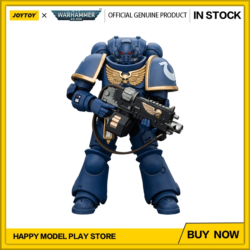 JOYTOY Warhammer 40K Actionfigur Ultramarines Intercessor 1/18 Anime Militärmodell Spielzeug