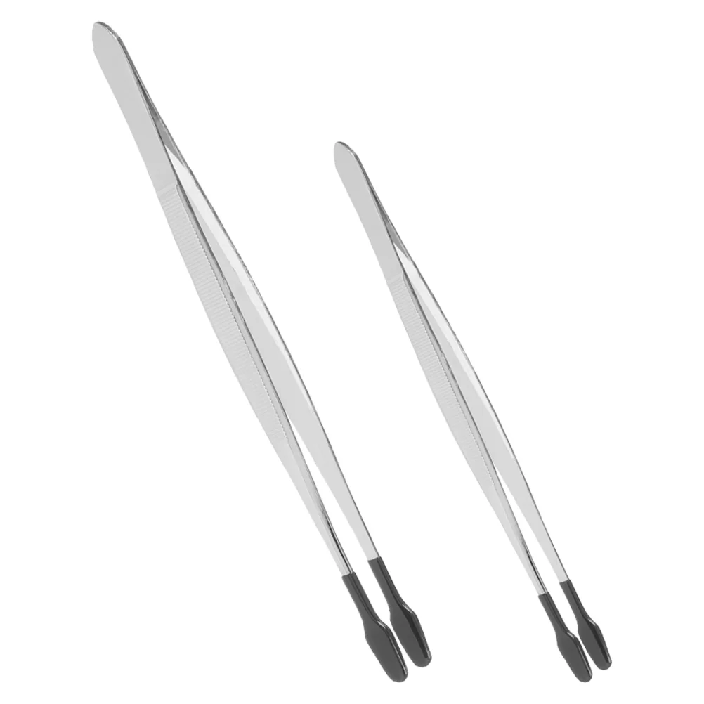 

2 Pcs Stamp Clip Jewelry Tweezers Flat Small Collector Martensitic Stainless Steel for Crafting Collecting