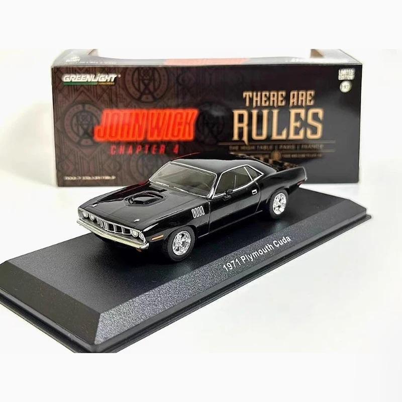 GreenLight 1:43 1971 Plymouth Cuda Alloy Car Model Classics Adult Souvenir Gift Static Display