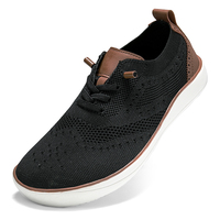 Men's Business Casual Shoes Wide Toe Box Barefoot Shoes Oxfords Walking Shoes Dress Sneakers for Men Mesh Comfortable