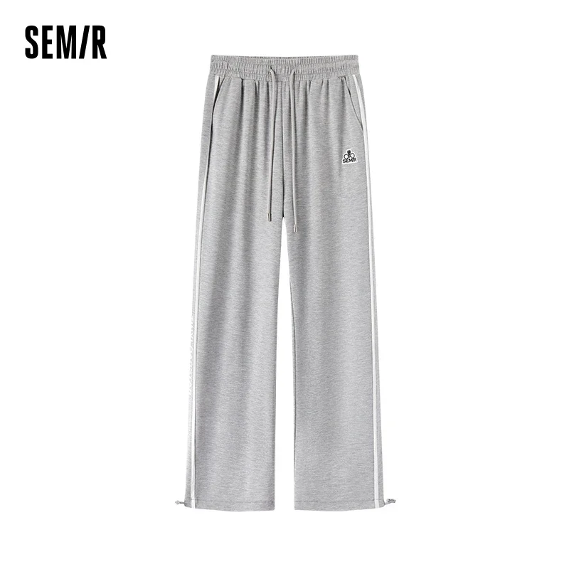 Semir Casual Pants Women Letter Sweatpants Personality Fashion Trendy Autumn Color Block Leg-Lengthening Straight Pants