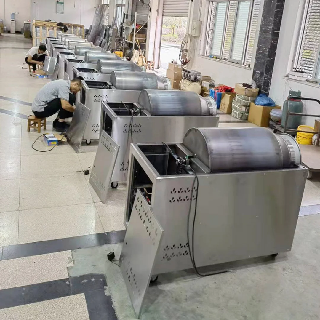 تسخين الغاز الفول السوداني طبل القهوة الكبيرة تجفيف الذرة الصويا محمصة الكاكاو آلة تحميص الفول التجارية للجوز