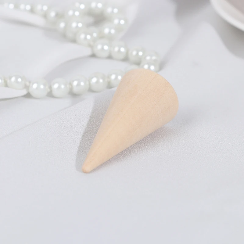 Vintage Natural Wood Finger Ring Holder Display Stand Organizer Storage Rack