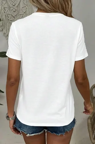 Imagen 2 del producto Conjunto de 3 piezas de camiseta de manga corta de color sólido para mujer a la moda