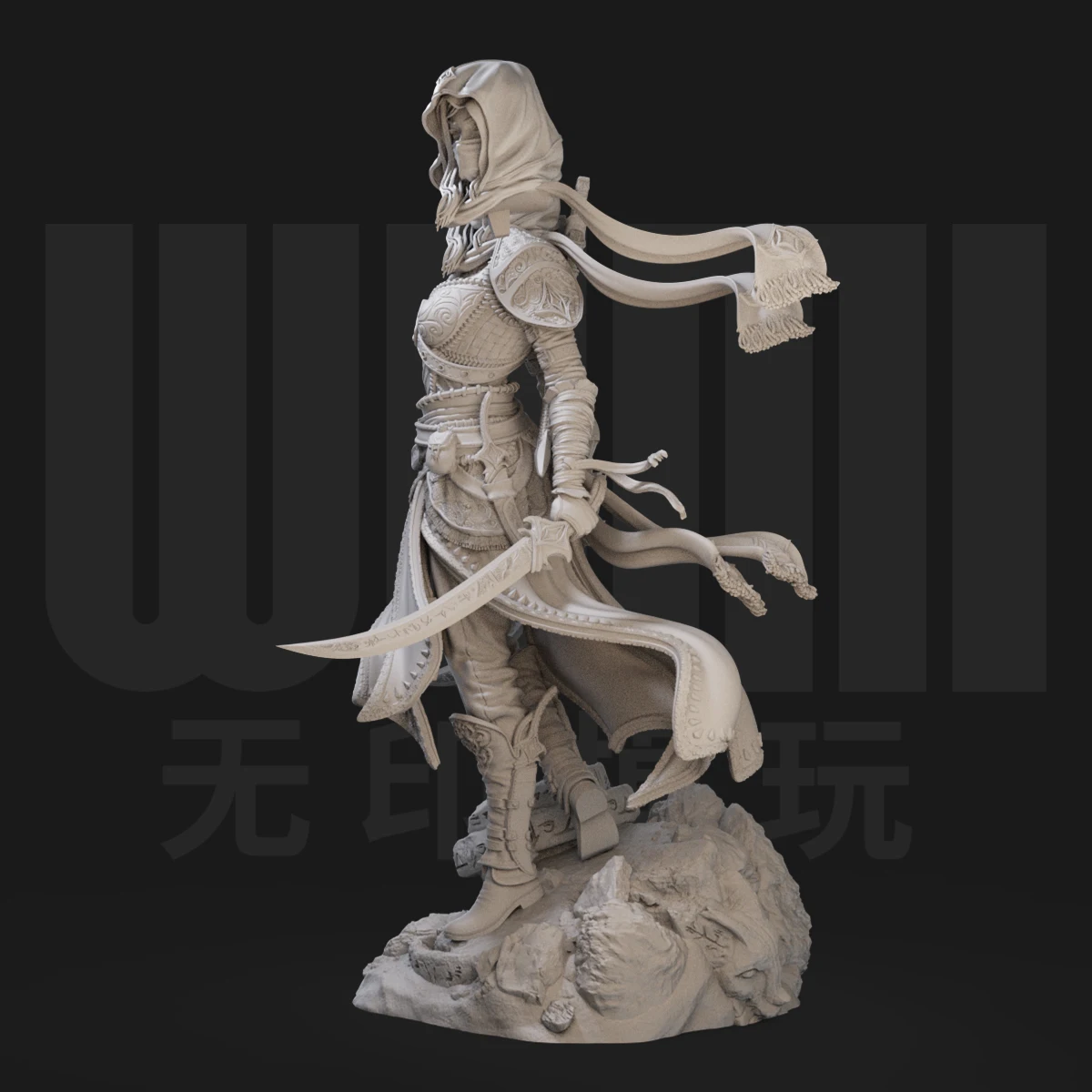 1/24 Medieval Female Ranger Western Fantasy White Model Handmade GK Soldier 3D Printed Model