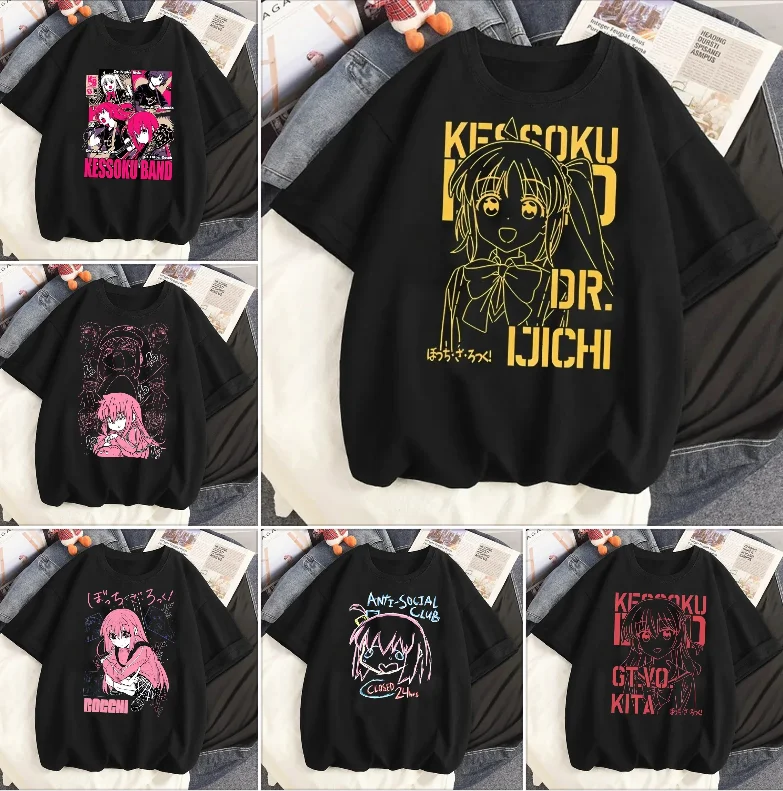 

Bocchi The Rock Shirt Teen 2000s Kawaii Grunge 80s Punk Vintage Tshirt Gothic Hip Hop Y2k Punk Classic Grunge Casual TShirts