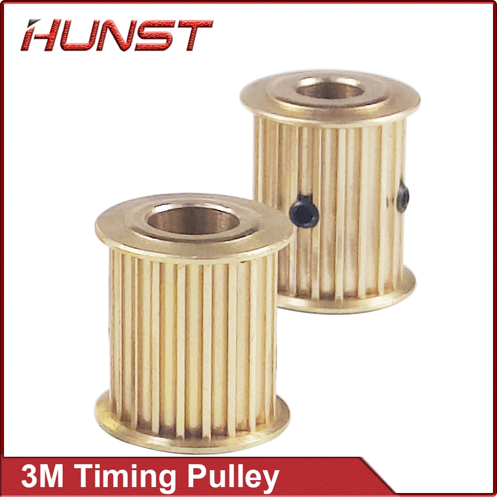 HUNST  Copper Synchronizing Gear,Timing Pulley HTD 3M  Pulley Synch  Motor Wheel for DIY CO2 Laser Engraving Cutting Machine