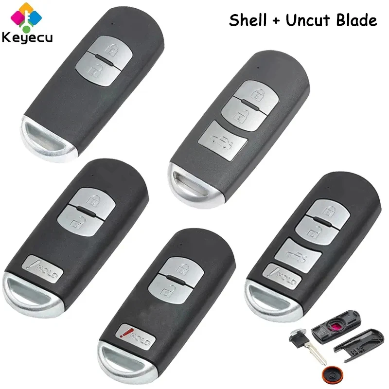 

KEYECU Replacement Smart Remote Car Key Shell Case With 2 / 3 / 4 Buttons - Fob for Mazda 3 6 CX5 CX3 Summit M3 M6 Axela Atenza