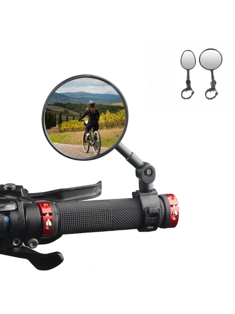 AliExpress NONE Universal Bike Rearview Mirror Wide Angle Convex Rotating for Electric Bicycle Mountain Bike Safety