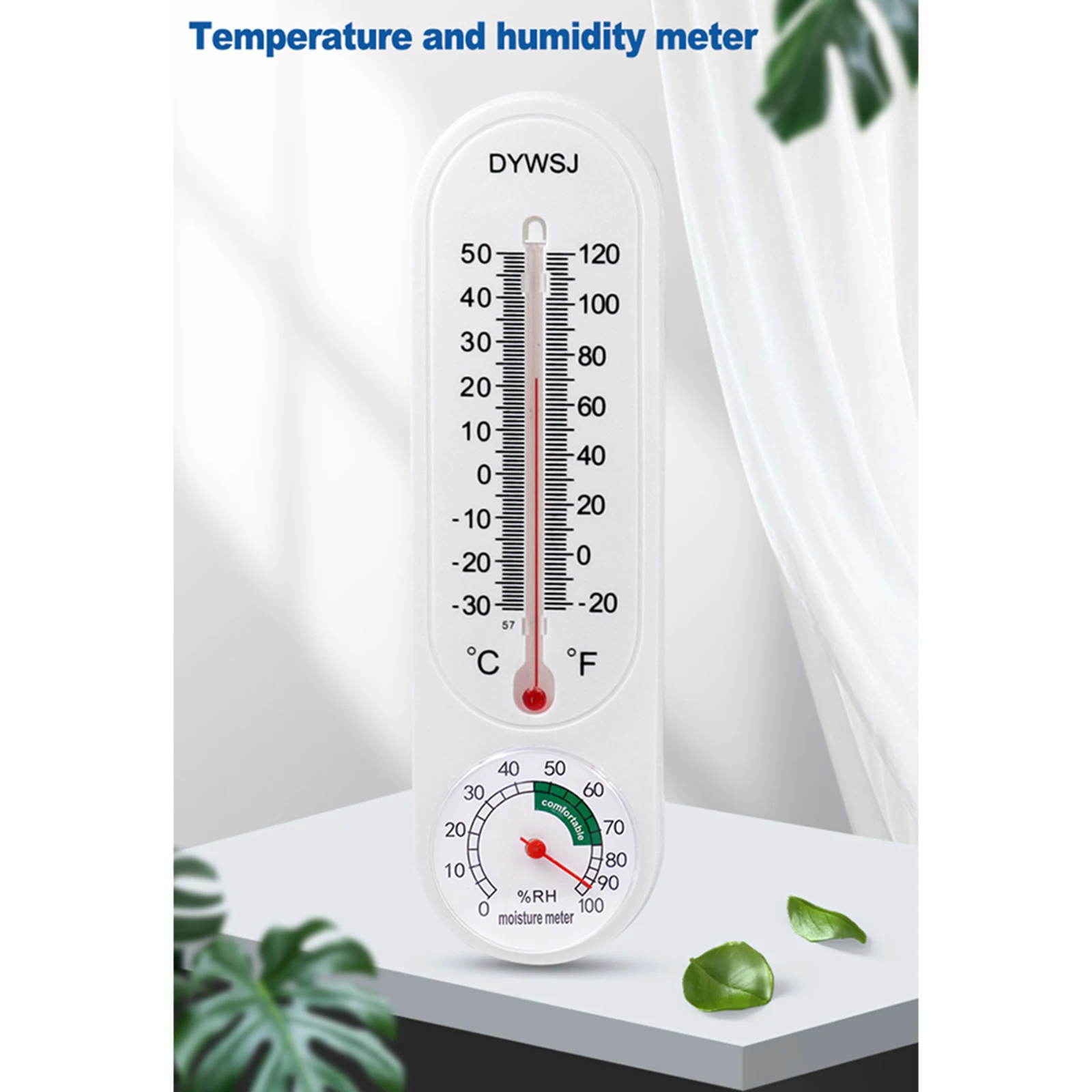 Humidity Meter Breeding Thermometer For Household Hygrometer Wall Hanging Thermometer 2PCS Fahrenheit/Celsius Two In One Design